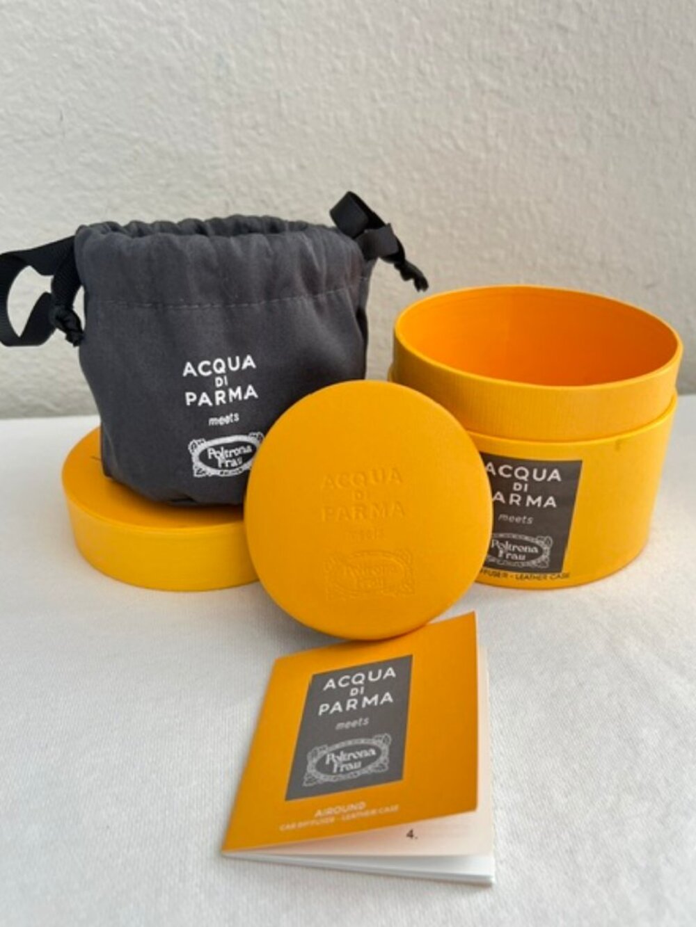 Acqua di Parma Car Diffuser Leather Case-Yellow